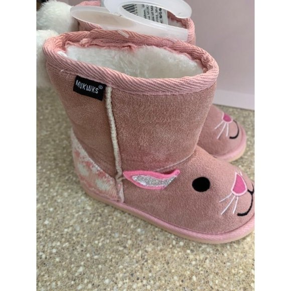 NWT MUKS LUKS Pink Bonnie Bunny Boot - Girls SIZE 9 - Picture 2 of 11
